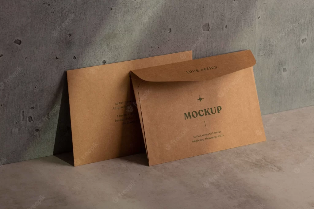view standing paper envelope mock up 23 2149583681