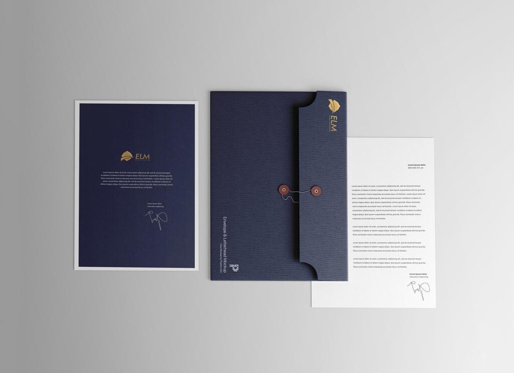 FREE ENVELOPE WITH LETTERHEAD MOCKUP PSD