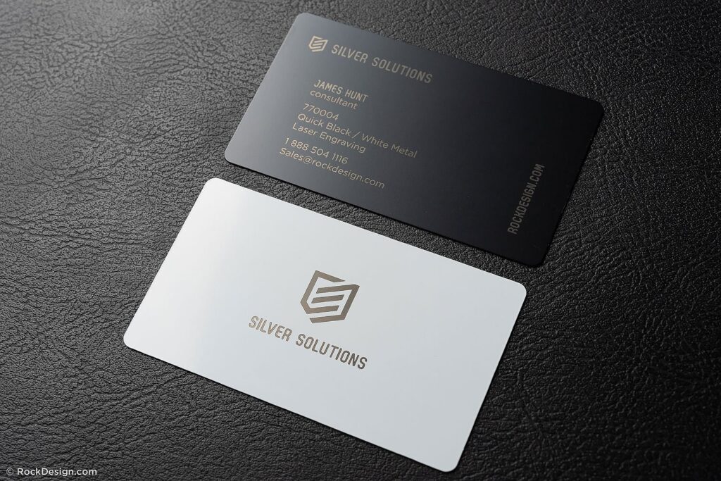 black white metal business cards3