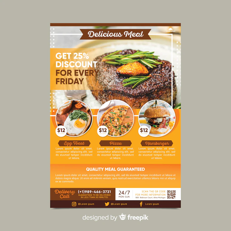 restaurant flyer vorlage mit foto 52683 25648 1 1