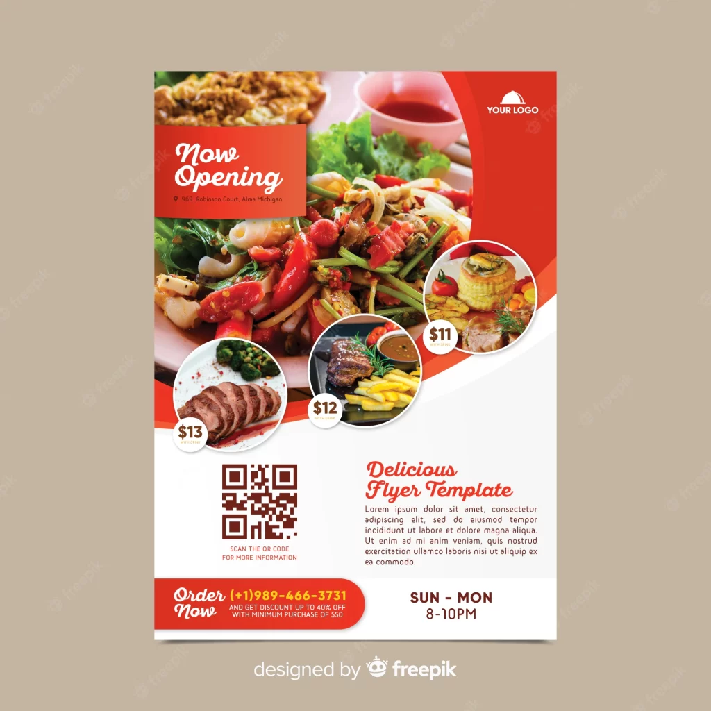 restaurant flyer vorlage mit foto 52683 25654 1