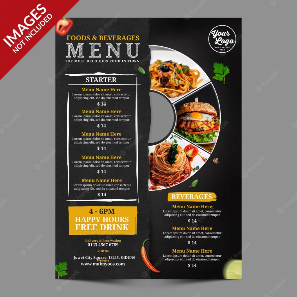 vintage food menu cover design premium psd template 25996 1003