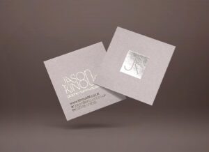 چاپ کارت ویزیت 8 Free Falling Square Business Card Mockup PSD