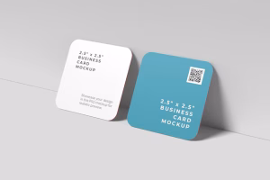 چاپ کارت ویزیت 47 rounded corner square business cards mockup 7838 434